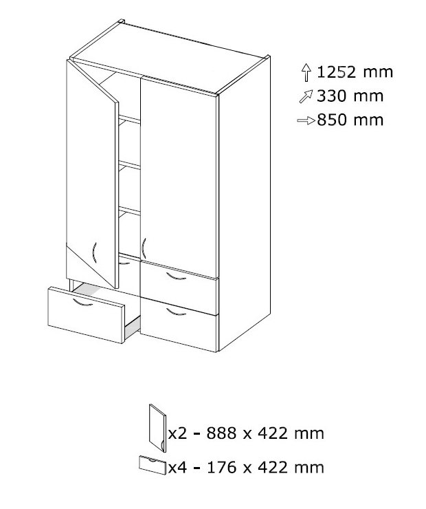 Komero NSP 85 L 850 x K 1252 Komero NSP 85 L 850 x K 1252